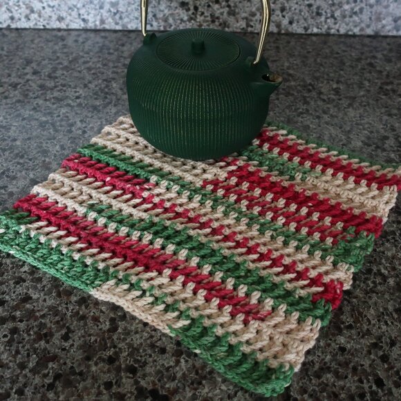 Multicolored Crochet Dish Drying Mats 100% Cotton Kitchen - Picture 5 of 11
